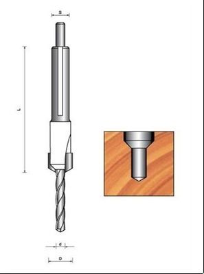 Kegelsenker TCT Bohrer mit M5 * 10 einstellbare Schraube und Center zeigen